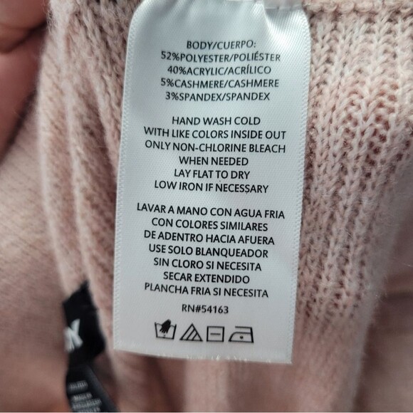 DKNY Women’s Cashmere Blend Ribbed Wide Leg Joggers Pink Size xxl NWT - Picture 4 of 10